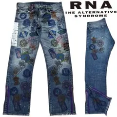 美品 Y2K RNA Sweat クラッシュ ペイント デニム ジーンズ Lのサムネイル