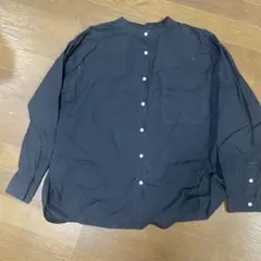 オムネス　ノーカラーシャツ　ブラック　Mのサムネイル