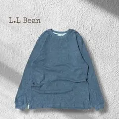 L.L.Bean コットンカットソー クルーネックスリットノームコア 杢グレー