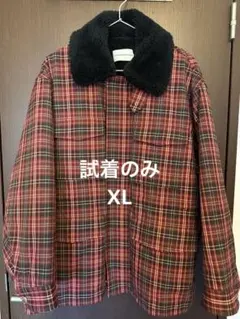 GU × beautiful peopleチェックボアブルゾン RED