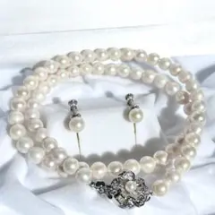 【イヤリングセット✨美品】 あこや ネックレス 6.5-6mm パール 本真珠