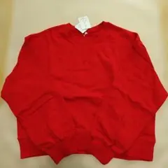 COTTON USA 赤 M クルーネック トレーナー