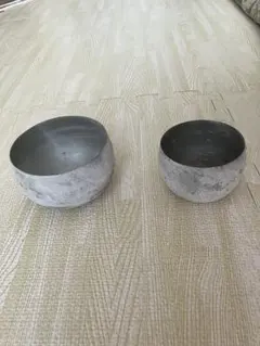 【2個セット】【内側錆あり】錫風キャンドルホルダー クリスマスに◎