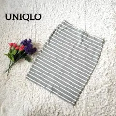 UNIQLOユニクロ【美品】【ボーダー】膝丈タイトスカート