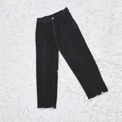 【Re:EDIT】　デニムパンツ　（MC）　ハイウエスト　ブラック　ストレートのサムネイル