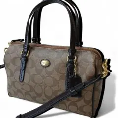 【COACH】２WAY　PVCレザー　シグネチャー　ショルダーバッグF49862