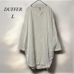 《ダファー》DUFFER オーバーサイズ キーネック 7分袖スウェットLホワイトのサムネイル