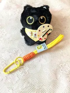 フワフワ猫ちゃん可愛いスタイ、トレー付きキーホルダー