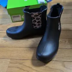 Crocs ブラック レインシューズ ヒョウ柄　25cmのサムネイル