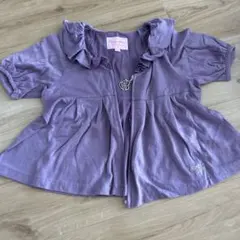 メゾピアノ　フリル付き紫トップス　120