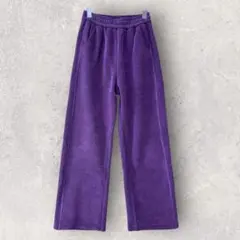 コーディロイパンツ　暖パン　イージーパンツ　ウエストゴム　パープル　Ｍ