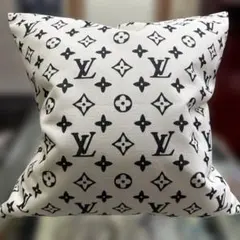 LV モノグラムパターン ブラック＆ホワイト キャンバス風生地