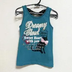 子供　Tシャツ　トップス　タンクトップ　緑　黒　白