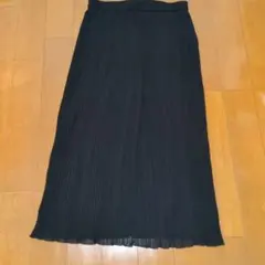 黒のプリーツロングスカート L