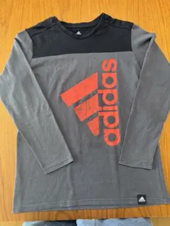 キッズ adidas 長袖カットソー グレー/黒 サイズ150センチ