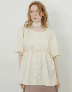 yourmle ユアムル JACQUARD PEPLUM BLOUSEのサムネイル