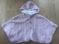 美品　MIKI HOUSE フード付きポンチョ ピンク