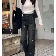 【GRL】パールストレートデニムパンツ