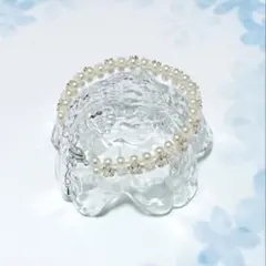 パールピンク系ビーズ　ブレスレット　ハンドメイド