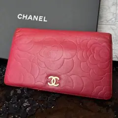 セール　シャネル CHANEL カメリア ラムスキン 財布　ココマーク　ピンク