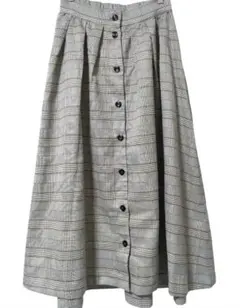 ウェアーズ　グレンチェック柄 　ロングタックフレアスカート　Fサイズ