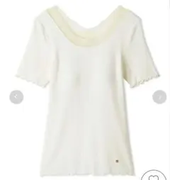 gelato pique　接触冷感 レースリブTシャツ　ホワイトのサムネイル