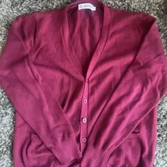 ワインレッドスクールカーディガン