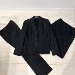 ◆美品◆　スーツ　レディース　レミュー　パンツ　スカート　黒　ブラック