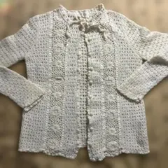 KETY レース編み ホワイトカーディガン