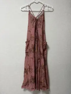 ZARA ボタニカル柄 キャミワンピース ピンクのサムネイル