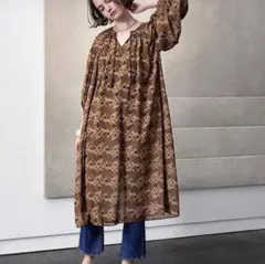 新品◆AMERICAN RAG CIE　シアーバティックワンピース　七分袖　春夏のサムネイル