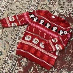 H&M クリスマスニット セーター 赤　サイズ　80 サンタクロース