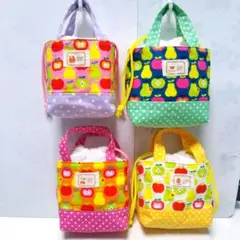 飴ちゃん入れ トート ミニ 林檎柄 4個セット④