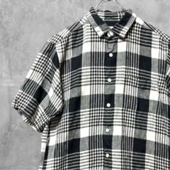 ビーミングバイビームス 麻 リネン ブロックチェック 半袖 シャツ BEAMSのサムネイル