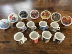 ディズニーキャラクター　ミニカップ　ミニソーサー　15個セット　レトロ
