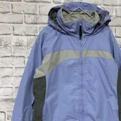 コロンビア　マウンテンパーカー中綿レディースL 水色ロゴ刺繍アウトドア0128