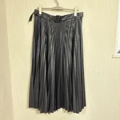 ZARA ブラック プリーツロングスカート ベルト付き