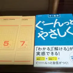 中1数学 ぐーんとやさしく 方眼ノート2冊セット