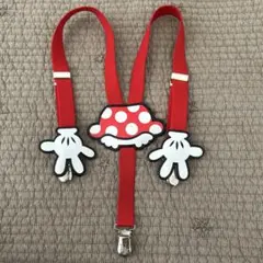 ミニーマウス風 赤 サスペンダー　パルパルーザ