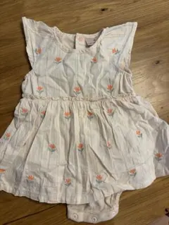 petit main 花柄ロンパース 80