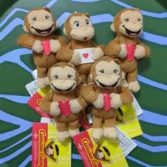 おさるのジョージ　マスコットLove 2種　5個セット