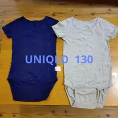UNIQLO 前開きボディスーツ 下着 2枚セット 130