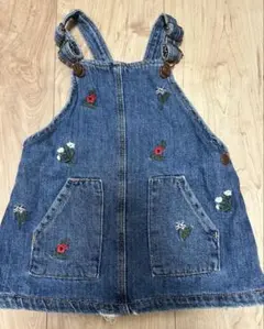 ZARA デニム　花柄ジャンバースカート 12-18ヶ月