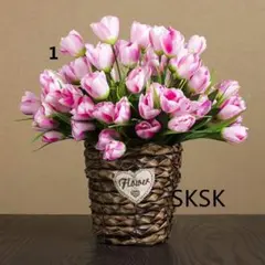 造花 アートフラワー 観葉植物 シルクフラワー かわいい 籐のバスケットT