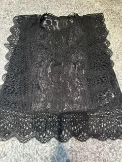 ZARA レース ノースリーブ トップス 黒