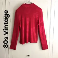 激カワ❗️80s Vintageシャドープリント アセテート ハイネックカットソー