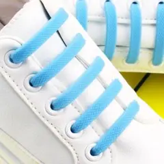 ☘匿名配送☘ブルー 結ばない ゴム 靴ひも 伸縮 靴紐 ほどけない 簡単取り付け