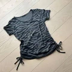 ゼブラ柄 ドロスト 半袖tシャツ Y2K グランジ 平成ギャルのサムネイル