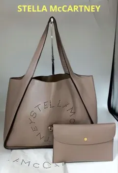 APD04 ステラマッカートニー 美品 パンチングロゴ トートバッグ ポーチ付