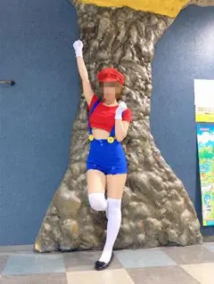 ハロウィン　コスプレ衣装 マリオ風 セットアップ 帽子付き